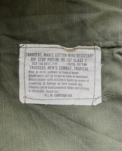 画像3: 60'S アメリカ軍 US ARMY "JUNGLE FATIGUE" リップストップ カーゴパンツ XS-SHORT (VINTAGE)