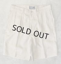 90'S RALPH LAUREN ツープリーツ リネンショーツ ベージュ USA製 (MINT CONDITION)
