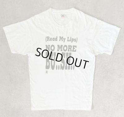 画像1: 90'S NO MORE BU..SH.. シングルステッチ 半袖 Tシャツ ホワイト USA製 (VINTAGE)