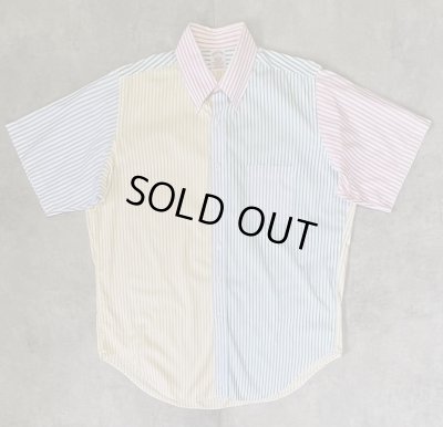 画像1: 90'S BROOKS BROTHERS "FUN SHIRT" ポプリン 半袖 BDシャツ クレイジーパターン/ストライプ USA製 (VINTAGE)