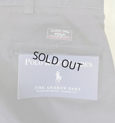 画像5: 90'S RALPH LAUREN "ANDREW PANT" ツープリーツ チノパンツ ネイビー (DEADSTOCK)