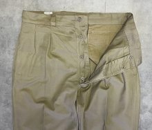 他の写真1: 50'S フランス軍 M52 ボタンフライ ツータック チノパンツ ベージュ (VINTAGE)