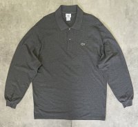 90'S CHEMISE LACOSTE 長袖 ポロシャツ ダークグレーヘザー フランス製 (VINTAGE)