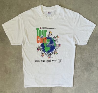 画像1: 90'S TOUR DE CURE 両面プリント 半袖 Tシャツ ホワイト (VINTAGE)