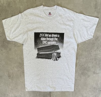 画像1: 90'S ISS シングルステッチ 両面プリント Tシャツ アッシュグレー USA製 (VINTAGE)