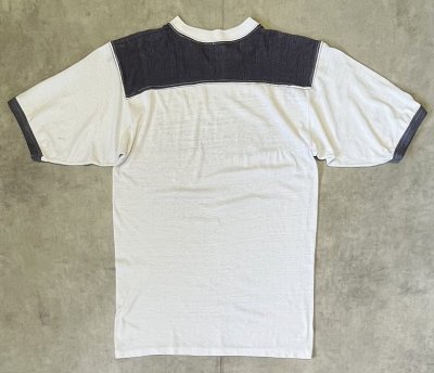 画像5: 80'S OREGON シングルステッチ 半袖 フットボール Tシャツ ネイビー/ホワイト (VINTAGE)