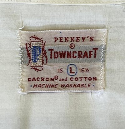 画像2: 60'S TOWNCRAFT コットン/ポリ 半袖 オープンカラーシャツ ホワイト (VINTAGE)