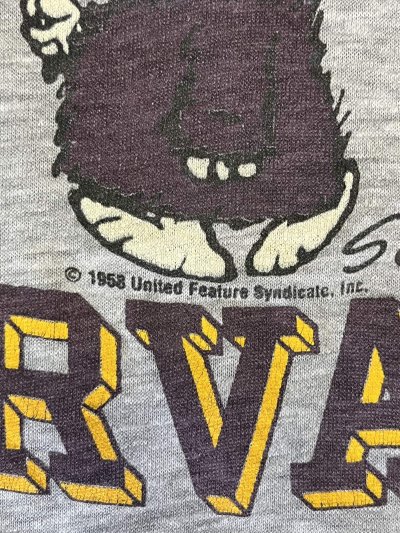 画像4: 80'S HARVARD x SNOOPY シングルステッチ 半袖 Tシャツ ヘザーグレー (VINTAGE)