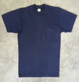 70'S TOWNCRAFT シングルステッチ 耳付きポケット 半袖 Tシャツ ネイビー (VINTAGE)