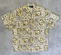 90'S PATAGONIA コットン 半袖 ACシャツ MAHALO OAK柄 (VINTAGE)
