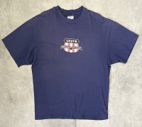90'S Levis シングルステッチ 半袖 Tシャツ ネイビー USA製 (VINTAGE)
