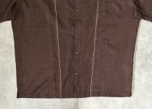 他の写真3: 00'S STEADY CLASSICS 猫目ボタン 半袖 オープンカラーシャツ ブラウン USA製 (VINTAGE)