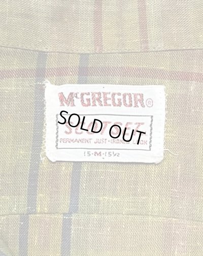 画像2: 70'S McGREGOR "SCOTSET" リネン 長袖 オープンカラーシャツ チェック柄 (VINTAGE)