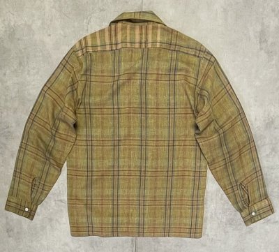 画像3: 70'S McGREGOR "SCOTSET" リネン 長袖 オープンカラーシャツ チェック柄 (VINTAGE)