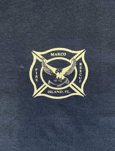 画像3: 80'S MARCO ISLAND FIRE RESCUE シングルステッチ 半袖 Tシャツ ネイビー USA製 (VINTAGE)