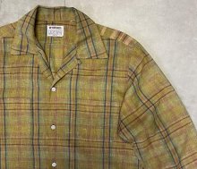 他の写真2: 70'S McGREGOR "SCOTSET" リネン 長袖 オープンカラーシャツ チェック柄 (VINTAGE)