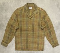70'S McGREGOR "SCOTSET" リネン 長袖 オープンカラーシャツ チェック柄 (VINTAGE)
