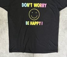 他の写真3: 80'S DON'T WORRY BE HAPPY! シングルステッチ 発泡プリント 半袖 Tシャツ ブラック USA製 (VINTAGE)