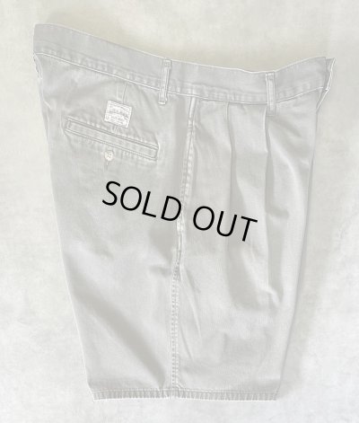 画像4: 90'S RALPH LAUREN "ボックスロゴ" ツープリーツ チノショーツ カーキ USA製 (VINTAGE)