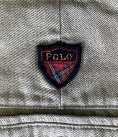 画像6: 90'S RALPH LAUREN "クレストロゴ" ツープリーツ チノショーツ ベージュ USA製 (VINTAGE)