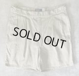 90'S RALPH LAUREN "クレストロゴ" ツープリーツ チノショーツ ベージュ USA製 (VINTAGE)
