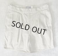 90'S RALPH LAUREN "クレストロゴ" ツープリーツ チノショーツ ベージュ USA製 (VINTAGE)