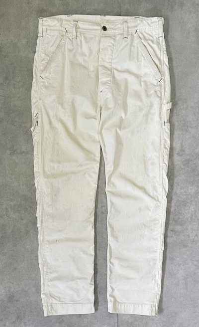画像1: RRL シンチバック ボタンフライ ペインターパンツ ホワイト USA製 (VINTAGE)