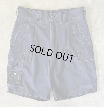 画像1: 90'S RALPH LAUREN ワンプリーツ カーゴショーツ ネイビー USA製 (VINTAGE)