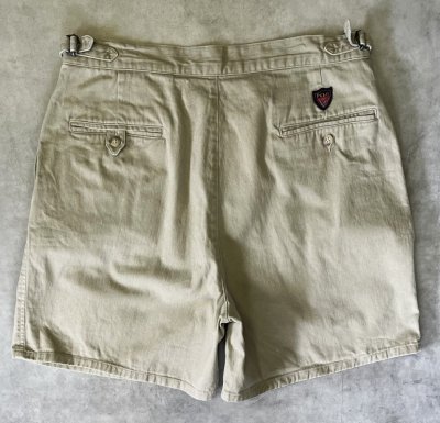 画像5: 90'S RALPH LAUREN "クレストロゴ" ツープリーツ チノショーツ ベージュ USA製 (VINTAGE)