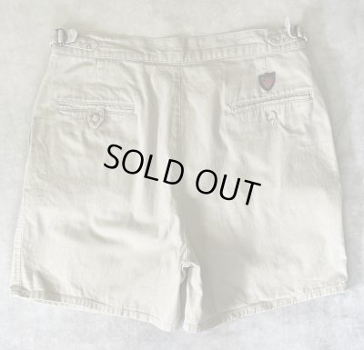 画像5: 90'S RALPH LAUREN "クレストロゴ" ツープリーツ チノショーツ ベージュ USA製 (VINTAGE)