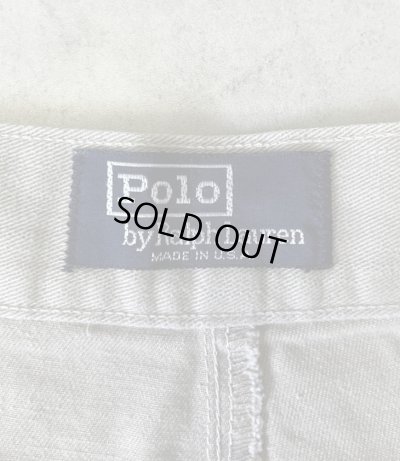 画像2: 90'S RALPH LAUREN "クレストロゴ" ツープリーツ チノショーツ ベージュ USA製 (VINTAGE)
