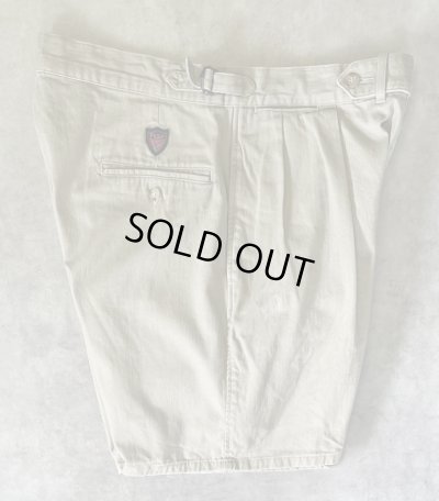 画像4: 90'S RALPH LAUREN "クレストロゴ" ツープリーツ チノショーツ ベージュ USA製 (VINTAGE)