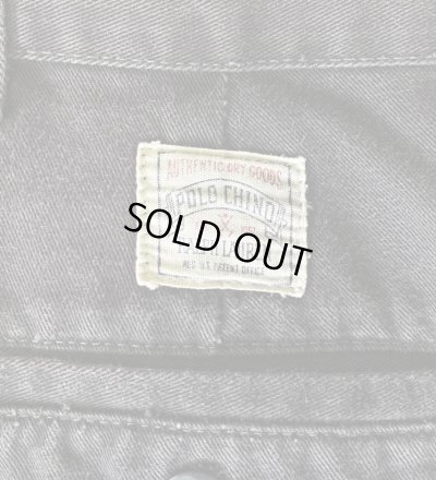 画像6: 90'S RALPH LAUREN "ボックスロゴ" ツープリーツ チノショーツ ブラック USA製 (VINTAGE)