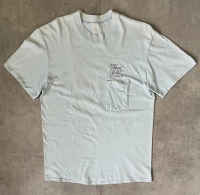 画像3: 70'S THE GREAT PACIFIC IRON WORKS シングルステッチ 半袖 ポケット付き Tシャツ サックスブルー USA製 (VINTAGE)