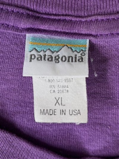 画像2: 90'S PATAGONIA "白タグ" シングルステッチ 半袖 Tシャツ パープル USA製 (VINTAGE)