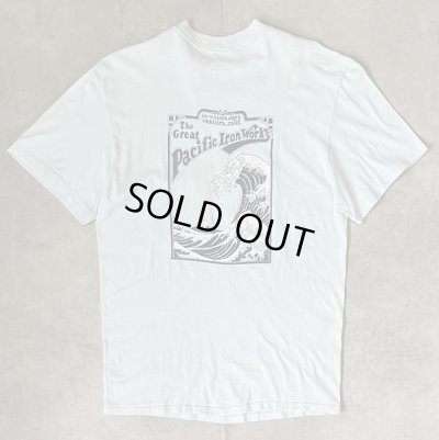 画像1: 70'S THE GREAT PACIFIC IRON WORKS シングルステッチ 半袖 ポケット付き Tシャツ サックスブルー USA製 (VINTAGE)