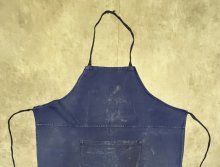 他の写真1: ユーロヴィンテージ コットンツイル ポケット付き エプロン ブルー (VINTAGE)
