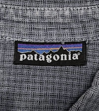 画像2: 90'S PATAGONIA ヘンプ 半袖 シャツ チャコール (VINTAGE)