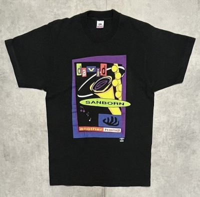 画像1: 90'S DAVID SANBORN シングルステッチ 半袖 Tシャツ ブラック USA製 (VINTAGE)