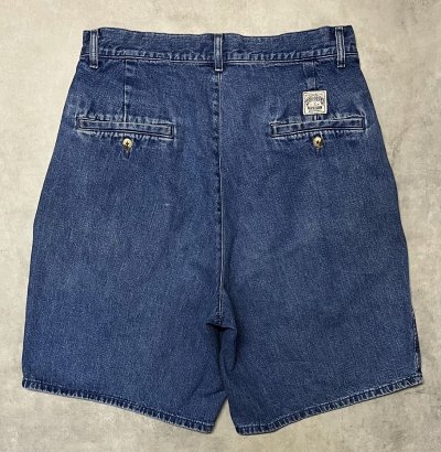 画像5: 90'S RALPH LAUREN "ボックスロゴ" ツープリーツ デニムショーツ インディゴ USA製 (VINTAGE)