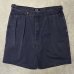 画像1: 90'S RALPH LAUREN "クレストロゴ" ツープリーツ チノショーツ ネイビー USA製 (VINTAGE) (1)