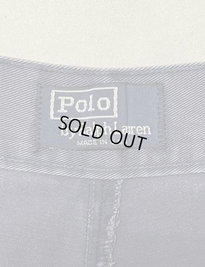 画像2: 90'S RALPH LAUREN "クレストロゴ" ツープリーツ チノショーツ ネイビー USA製 (VINTAGE)