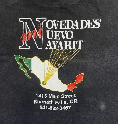画像2: 90'S NOVEDADES NUEVO NAYARIT シングルステッチ 両面プリント 半袖 Tシャツ ブラック USA製 (VINTAGE)