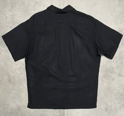 画像3: 90'S RALPH LAUREN "CALDWELL" シルク/コットン ロゴ無し 半袖 オープンカラーシャツ ブラック (VINTAGE)