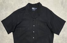 他の写真1: 90'S RALPH LAUREN "CALDWELL" シルク/コットン ロゴ無し 半袖 オープンカラーシャツ ブラック (VINTAGE)