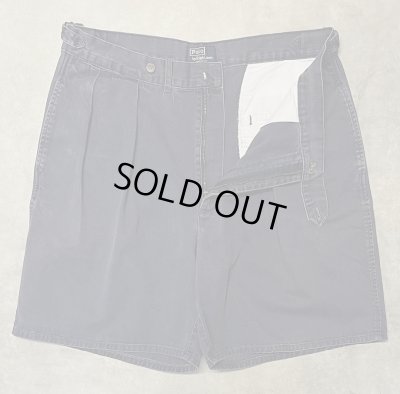 画像3: 90'S RALPH LAUREN "クレストロゴ" ツープリーツ チノショーツ ネイビー USA製 (VINTAGE)