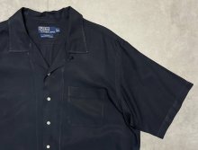 他の写真2: 90'S RALPH LAUREN "CALDWELL" シルク/コットン ロゴ無し 半袖 オープンカラーシャツ ブラック (VINTAGE)