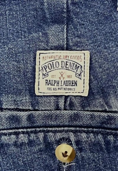 画像6: 90'S RALPH LAUREN "ボックスロゴ" ツープリーツ デニムショーツ インディゴ USA製 (VINTAGE)
