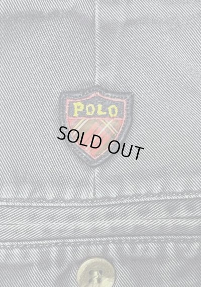 画像7: 90'S RALPH LAUREN "クレストロゴ" ツープリーツ チノショーツ ネイビー USA製 (VINTAGE)