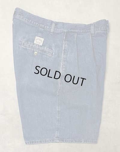 画像4: 90'S RALPH LAUREN "ボックスロゴ" ツープリーツ デニムショーツ インディゴ USA製 (VINTAGE)
